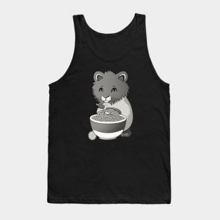 funny cat eating spaghetti by kaziknows Tank Top